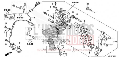 R. FRONT BRAKE CALIPER VFR1200XDD de 2013